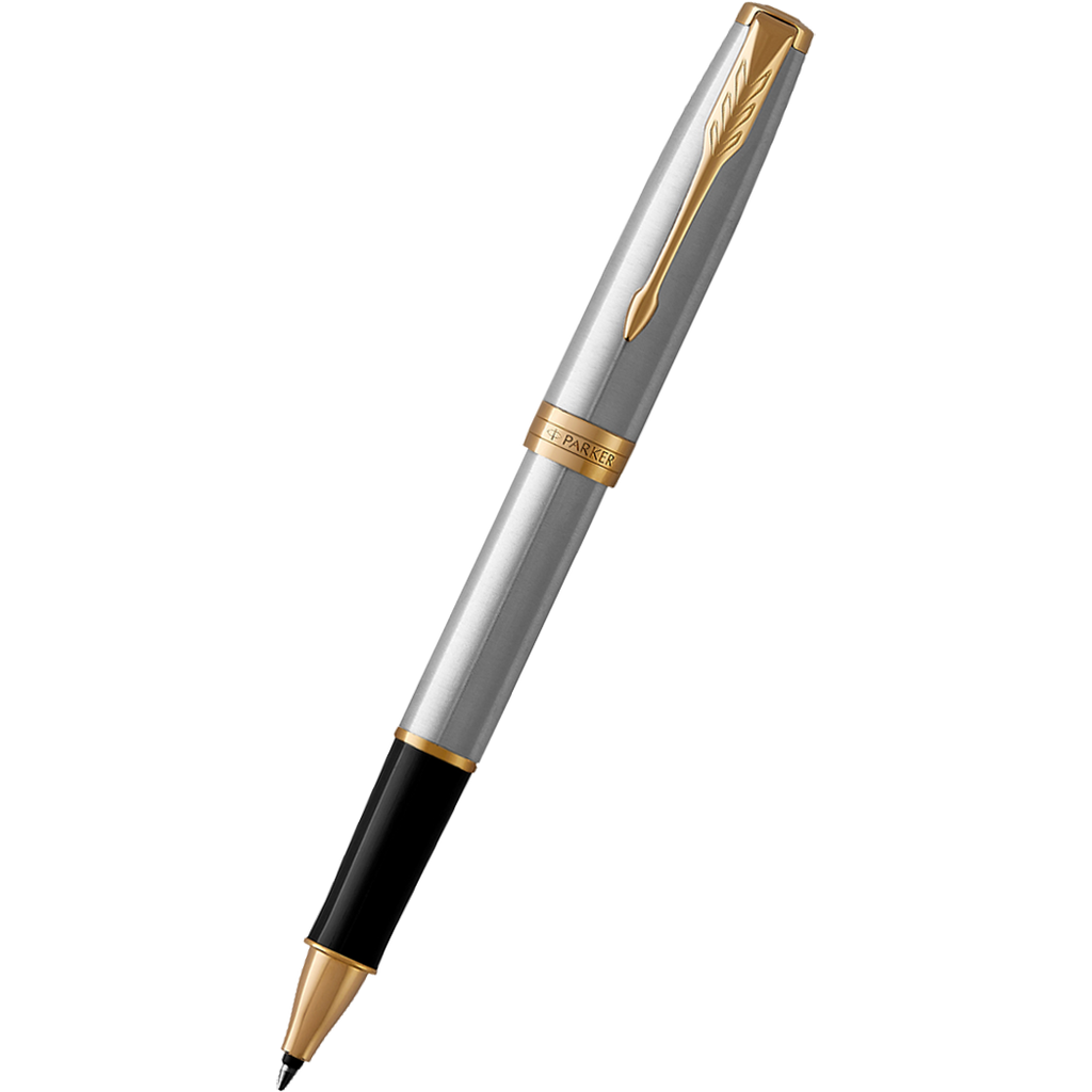Parker Sonnet Stainless Steel with Gold Trim Rollerball Pen-Pen Boutique Ltd