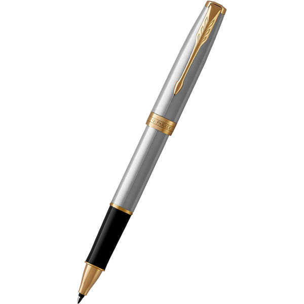 Parker Sonnet Stainless Steel with Gold Trim Rollerball Pen-Pen Boutique Ltd