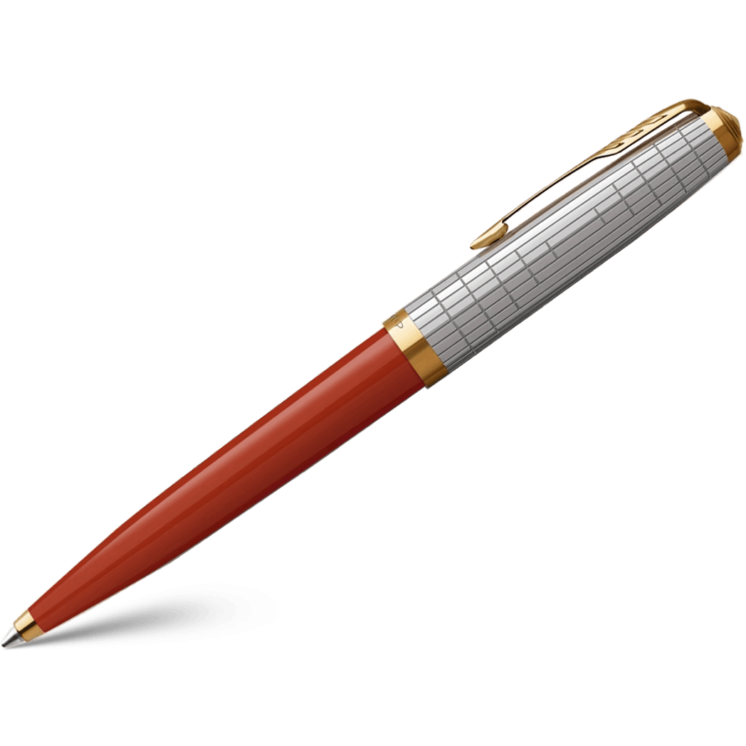 Parker 51 Ballpoint Pen - Premium Rage Red - Gold Trim - Pen