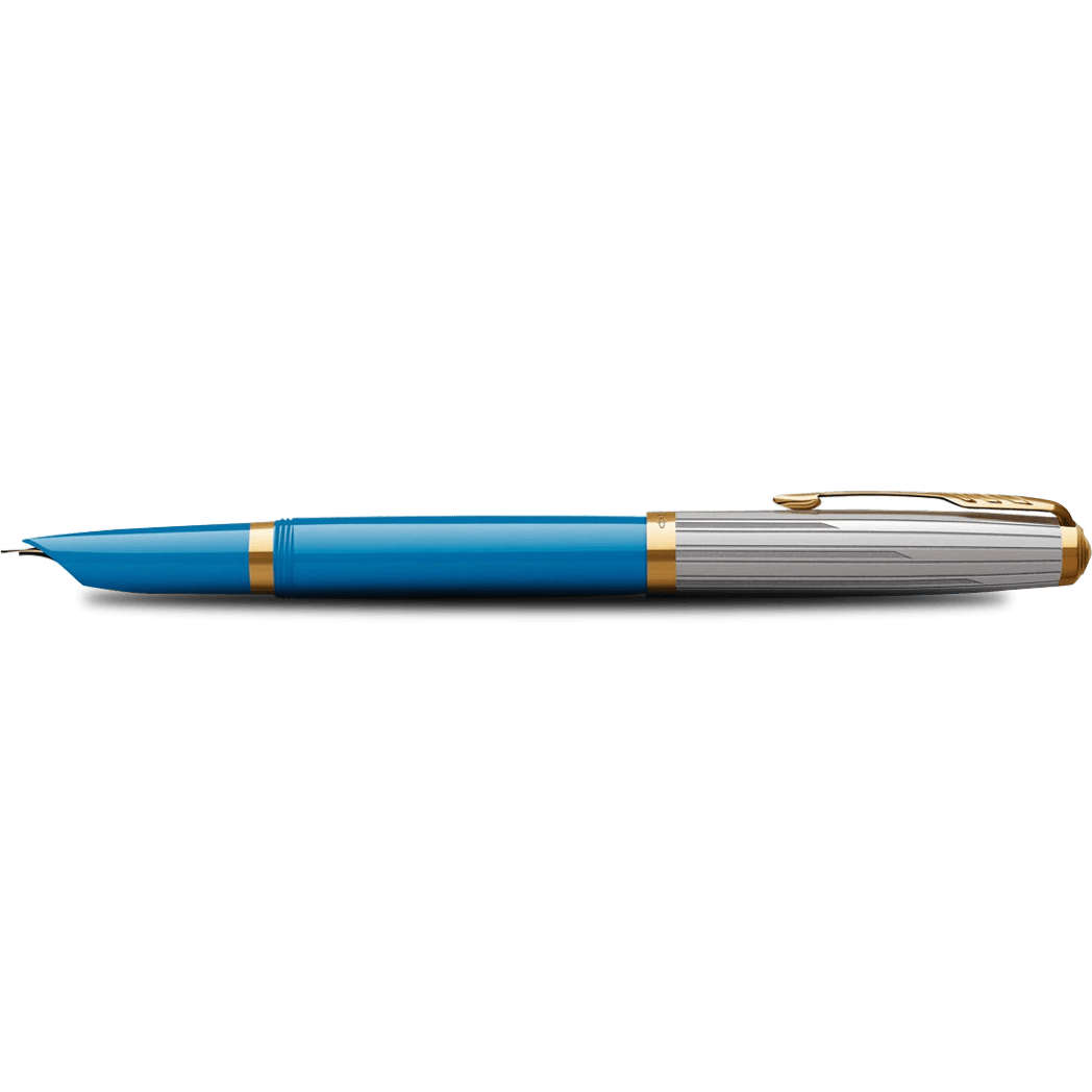 Parker 51 Fountain Pen - Premium Turquoise - Gold Trim-Pen Boutique Ltd