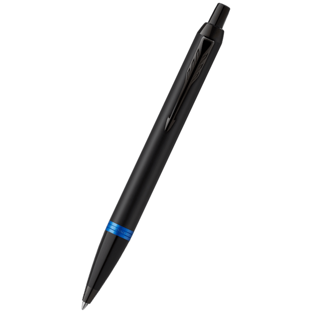 Parker IM Ballpoint Pen - Satin Black - Marine Blue Ring-Pen Boutique Ltd