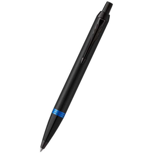 Parker IM Ballpoint Pen - Satin Black - Marine Blue Ring-Pen Boutique Ltd