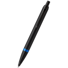 Parker IM Ballpoint Pen - Satin Black - Marine Blue Ring-Pen Boutique Ltd