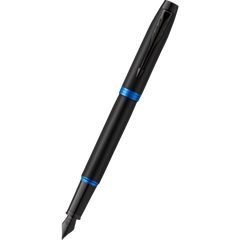 Parker IM Fountain Pen - Satin Black - Marine Blue Ring-Pen Boutique Ltd