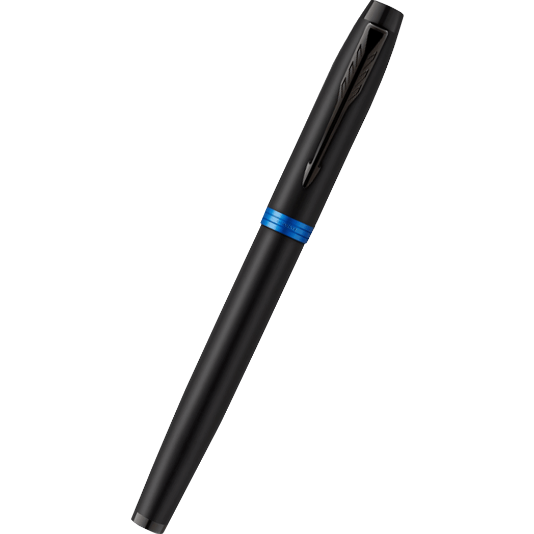 Parker IM Fountain Pen - Satin Black - Marine Blue Ring-Pen Boutique Ltd