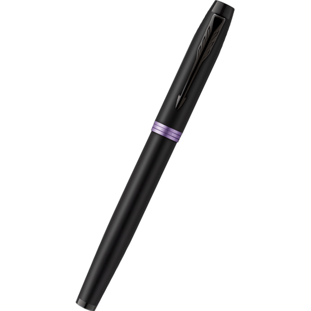 Parker IM Rollerball Pen - Satin Black - Amethyst Purple Ring-Pen Boutique Ltd