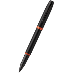 Parker IM Rollerball Pen - Satin Black - Flame Orange Ring-Pen Boutique Ltd