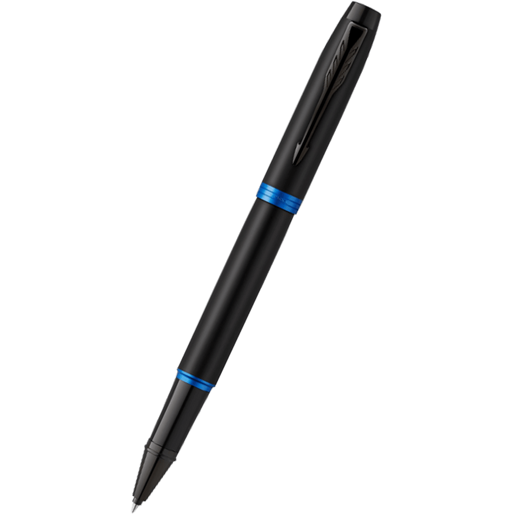 Parker IM Rollerball Pen - Satin Black - Marine Blue Ring-Pen Boutique Ltd