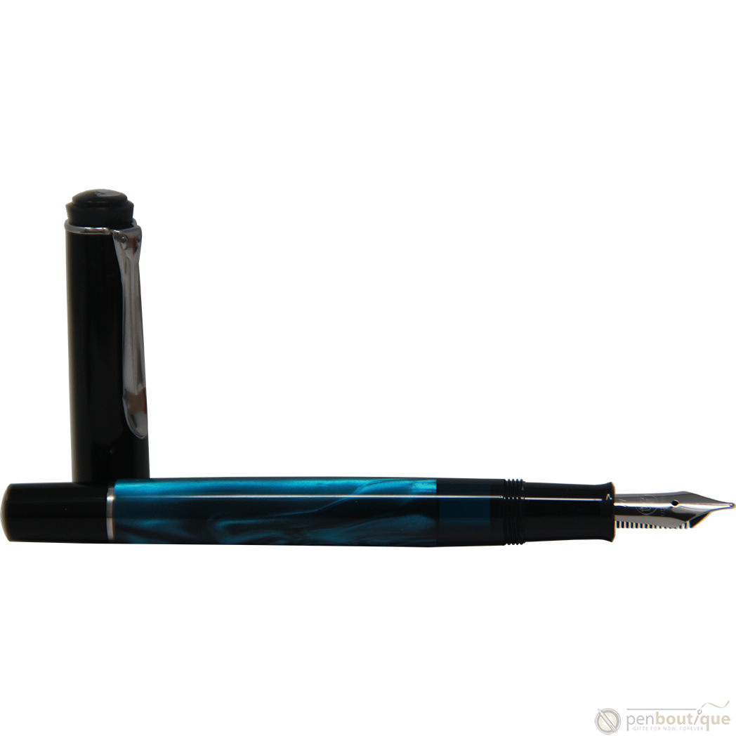 Pelikan Tradition Fountain Pen - M205 Blue Marbled-Pen Boutique Ltd