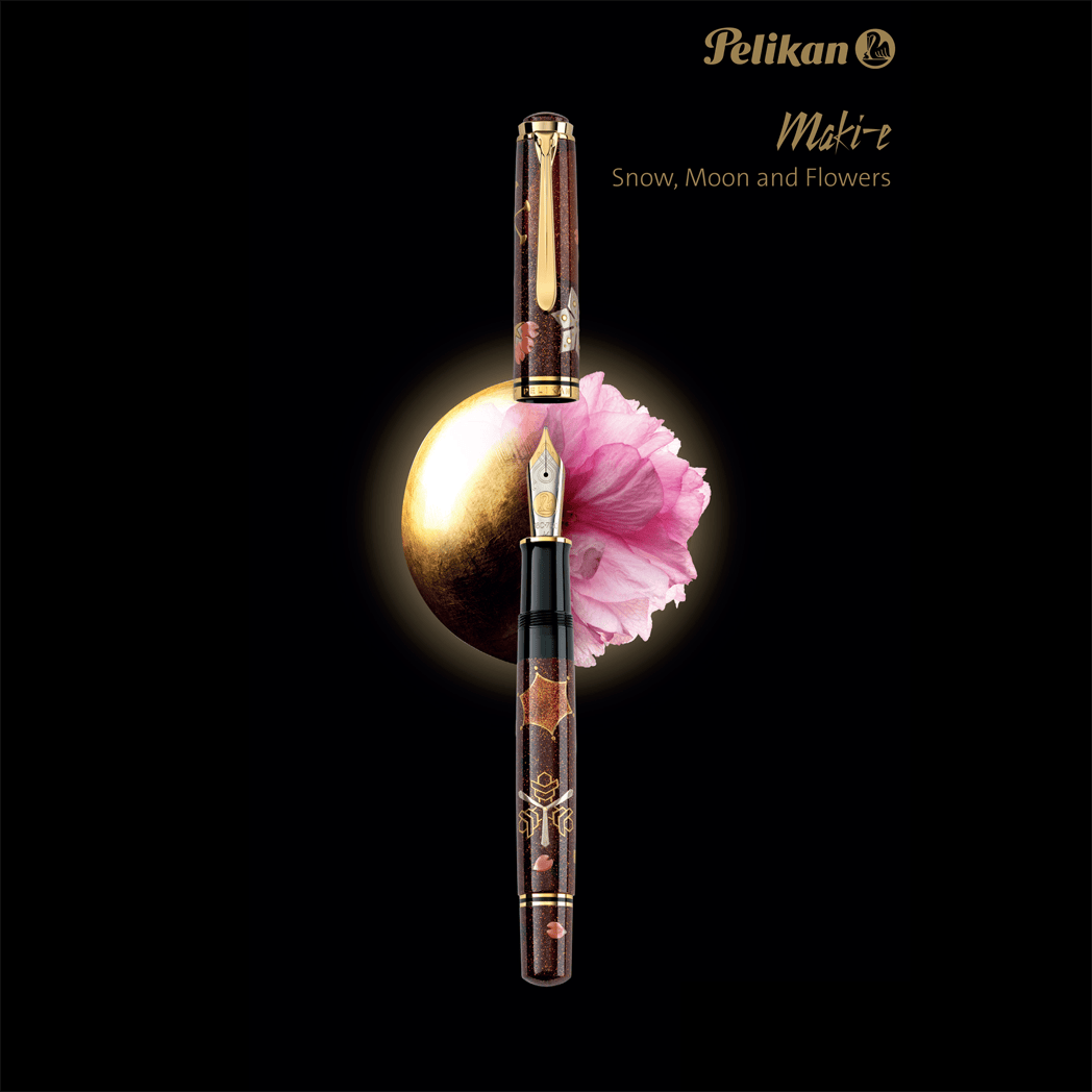 Pelikan Maki-e Fountain Pen - Limited Edition - Snow Moon and Flowers-Pen Boutique Ltd