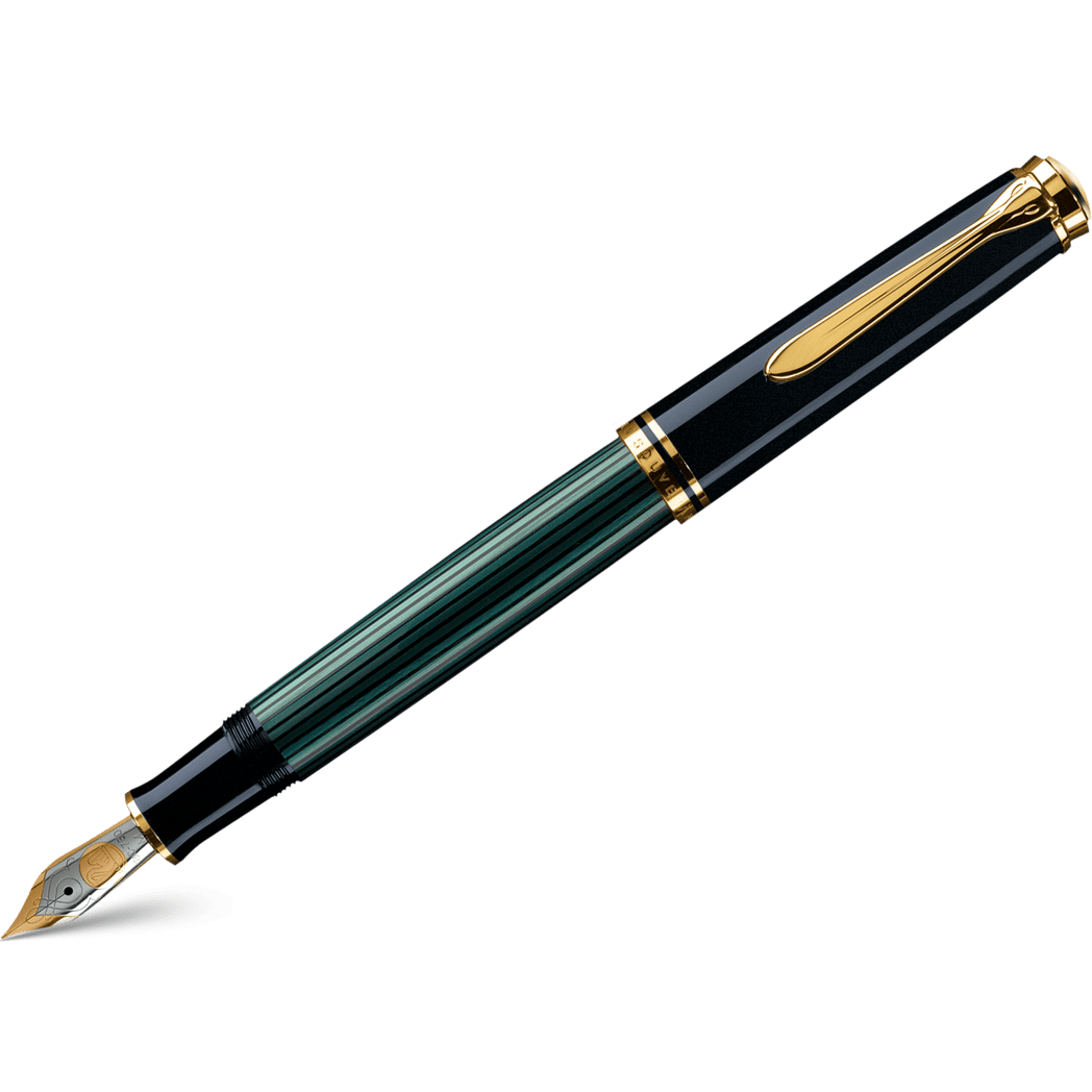 Pelikan Souveran Fountain Pen - M400 Black/Green-Pen Boutique Ltd