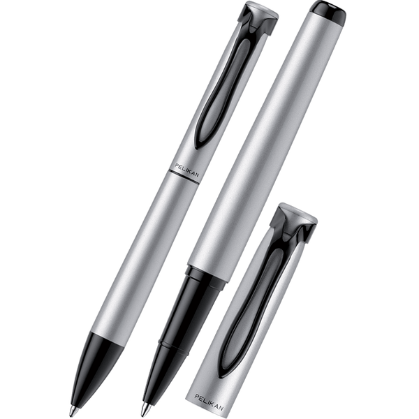 Pelikan Stola III Rollerball and Ballpoint - Matte Silver SET-Pen Boutique Ltd