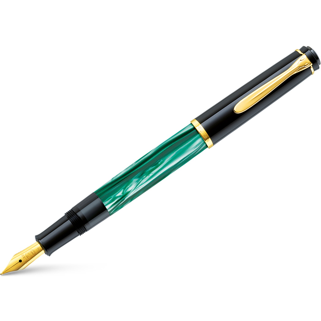 Pelikan Tradition Fountain Pen - M200 Green Marbled-Pen Boutique Ltd