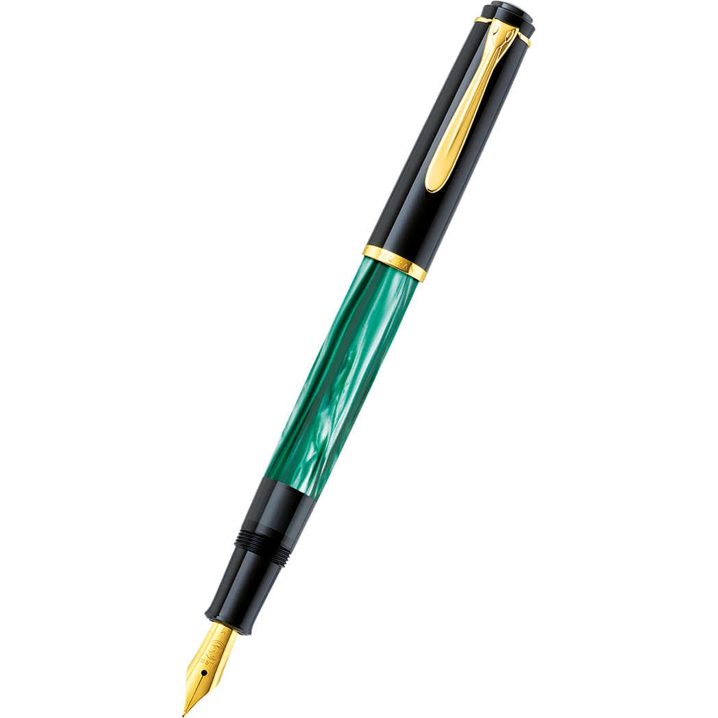 Pelikan Tradition Fountain Pen - M200 Green Marbled
