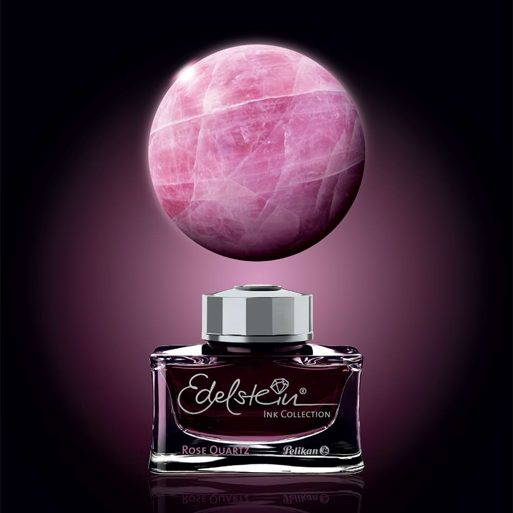 Pelikan Edelstein Ink Bottle - Rose Quartz - Ink Of The Year 2023-Pen Boutique Ltd