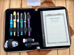 Pen Boutique Yak Leather A5 Zipped Folio - Crazy Horse-Veg Tan-Nude-Pen Boutique Ltd