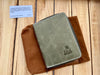Pen Boutique Yak Leather Field Note Zipped Folio - Veg Tanned Pastel Green-Pen Boutique Ltd