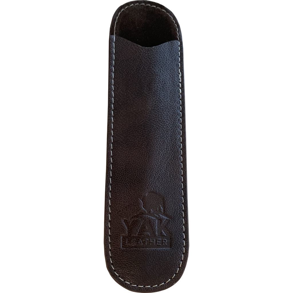 Pen Boutique Yak Leather Single Pen Sleeve - Brown-Pen Boutique Ltd