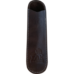 Pen Boutique Yak Leather Single Pen Sleeve - Brown-Pen Boutique Ltd