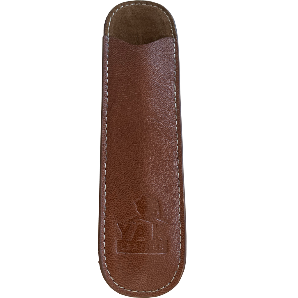 Pen Boutique Yak Leather Single Pen Sleeve - Tan-Pen Boutique Ltd