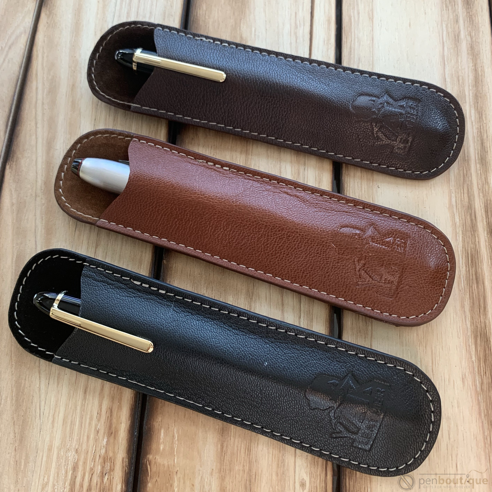 Leather Pen Case - Antique Tan