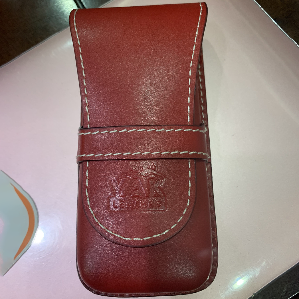 Pen Boutique Yak Leather Triple Pen Holder - Red/Black insert-Pen Boutique Ltd