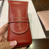 Pen Boutique Yak Leather Triple Pen Holder - Red/Black insert-Pen Boutique Ltd