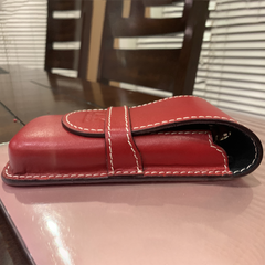 Pen Boutique Yak Leather Triple Pen Holder - Red/Black insert-Pen Boutique Ltd