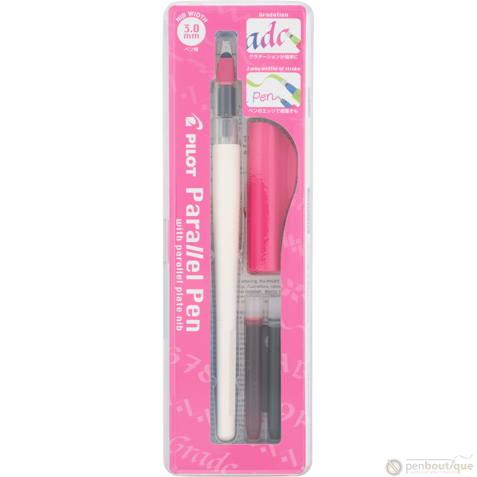 Pilot Parallel Fountain Pen - Pink - 3.0 mm-Pen Boutique Ltd