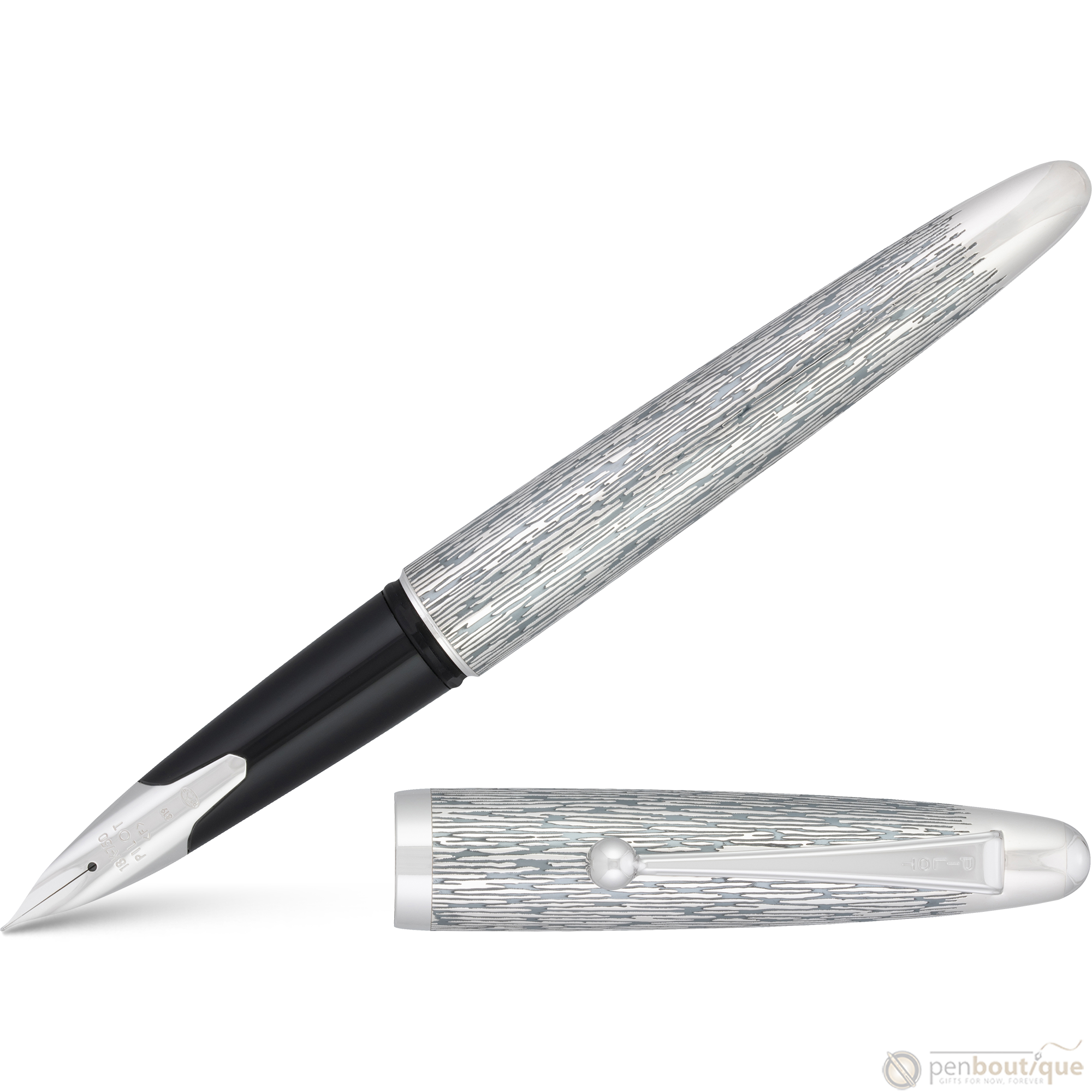 Pilot Sterling Fountain Pen - Silvern Thumugi-Pen Boutique Ltd