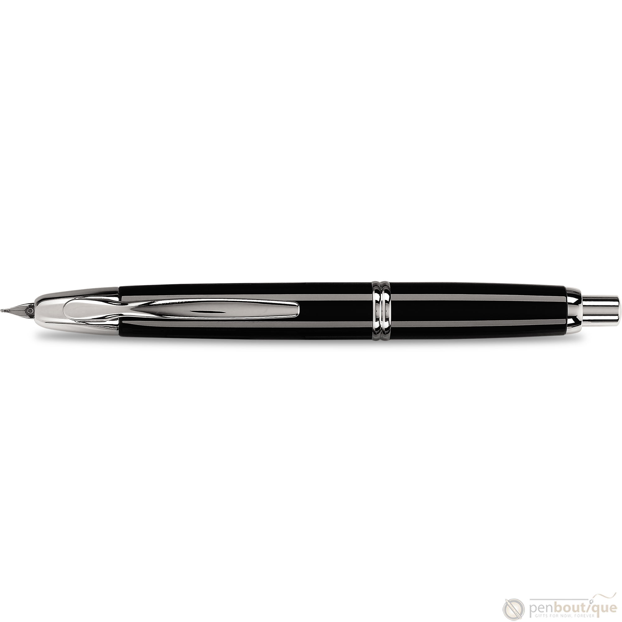 Pilot Vanishing Point Fountain Pen - Black - Rhodium Trim-Pen Boutique Ltd