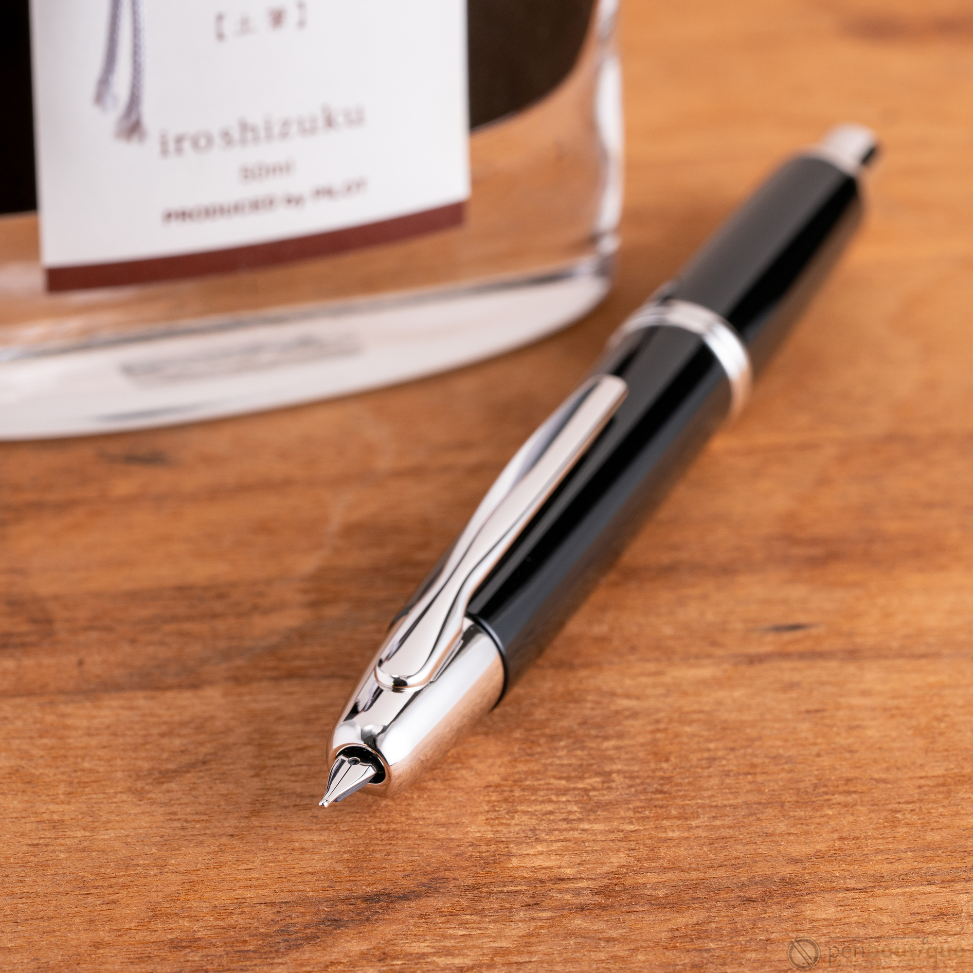 Pilot Vanishing Point Fountain Pen - Black - Rhodium Trim-Pen Boutique Ltd