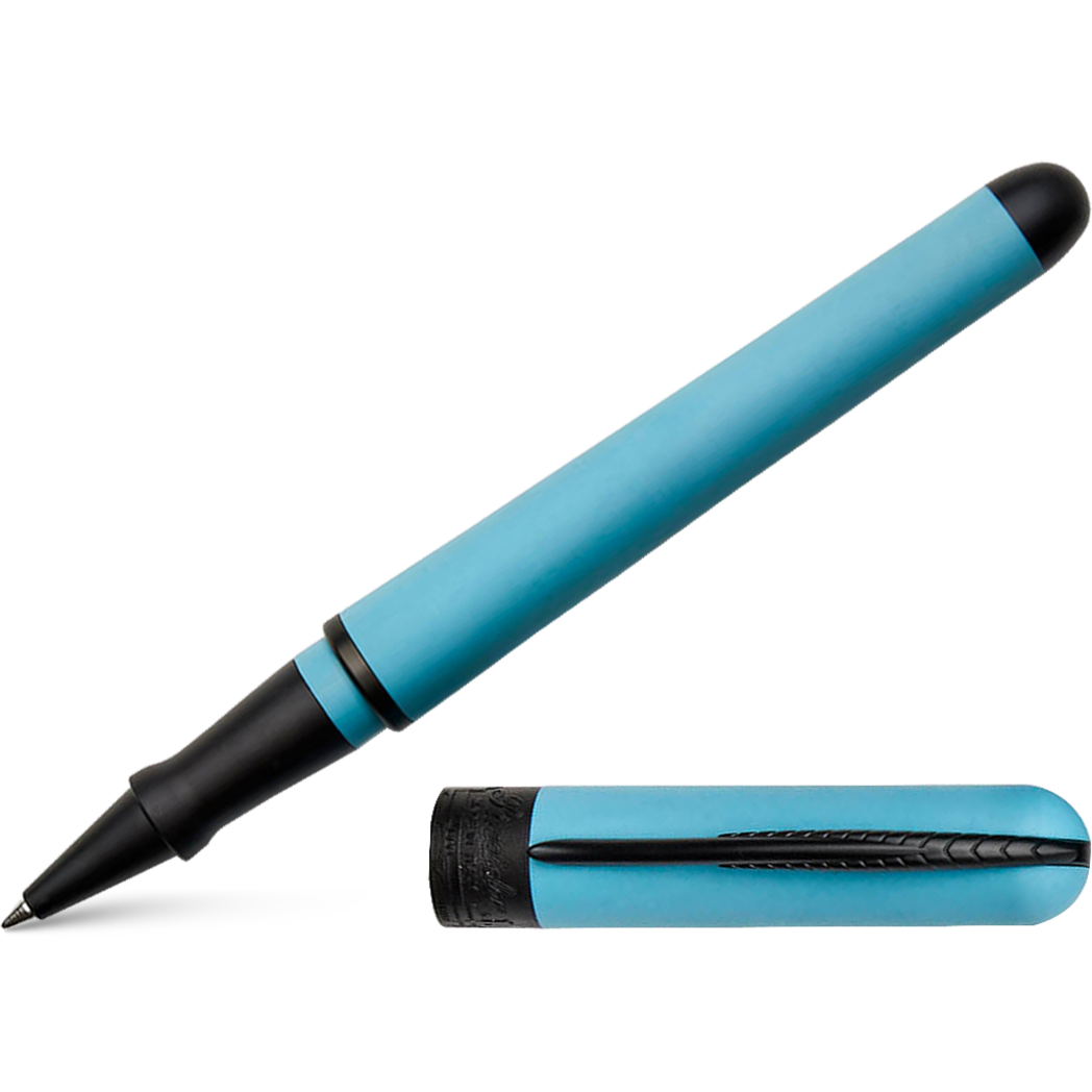 Pineider Avatar UR Rollerball Pen - Ice Blue - Matte Black Trim-Pen Boutique Ltd