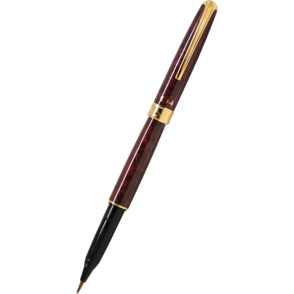Platinum Classic Brush Pen - Burgundy w/ Gold trim