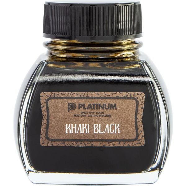 Platinum Classic Khaki Black Ink Bottle 60ml-Pen Boutique Ltd