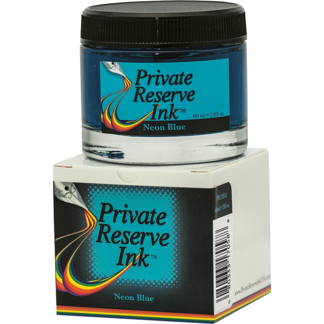 Private Reserve Ink Bottle - Neon Blue - 60ml-Pen Boutique Ltd