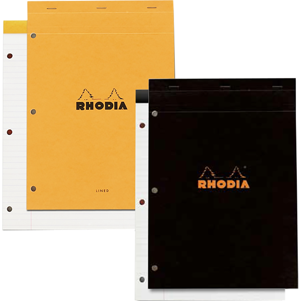 Rhodia Notepads 3 Hole Punched 80S-Black-Pen Boutique Ltd