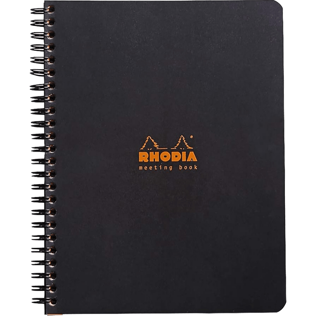 Rhodia Black Meeting Book A5 Small 6 1/2 X 8 1/4 - Pen Boutique Ltd