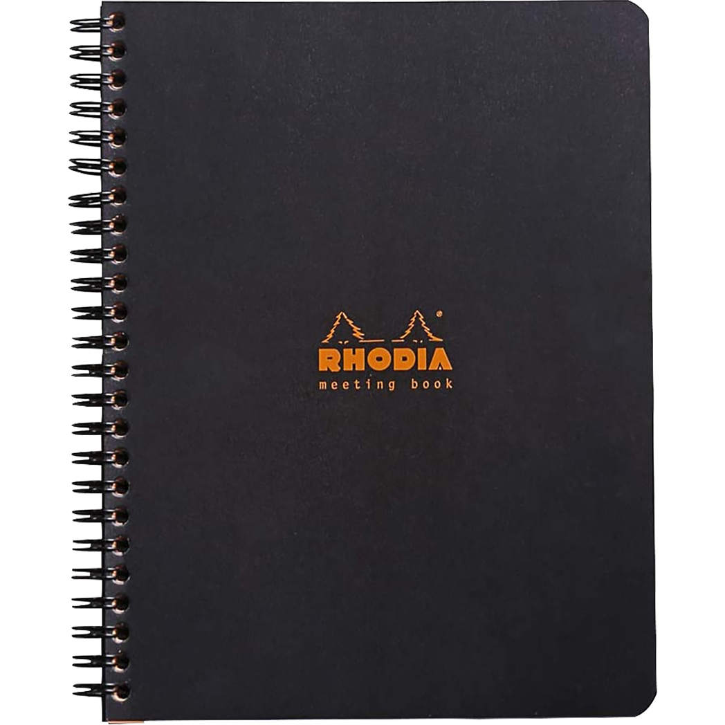 Rhodia Black Meeting Book A5 Small 6 1/2 X 8 1/4-Pen Boutique Ltd