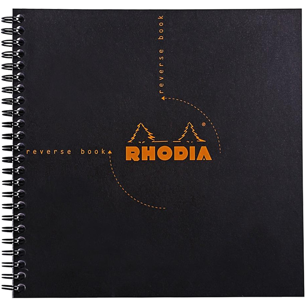 Rhodia Wirebound Black Reverse Book 8 1/4 x 8 1/4-Pen Boutique Ltd