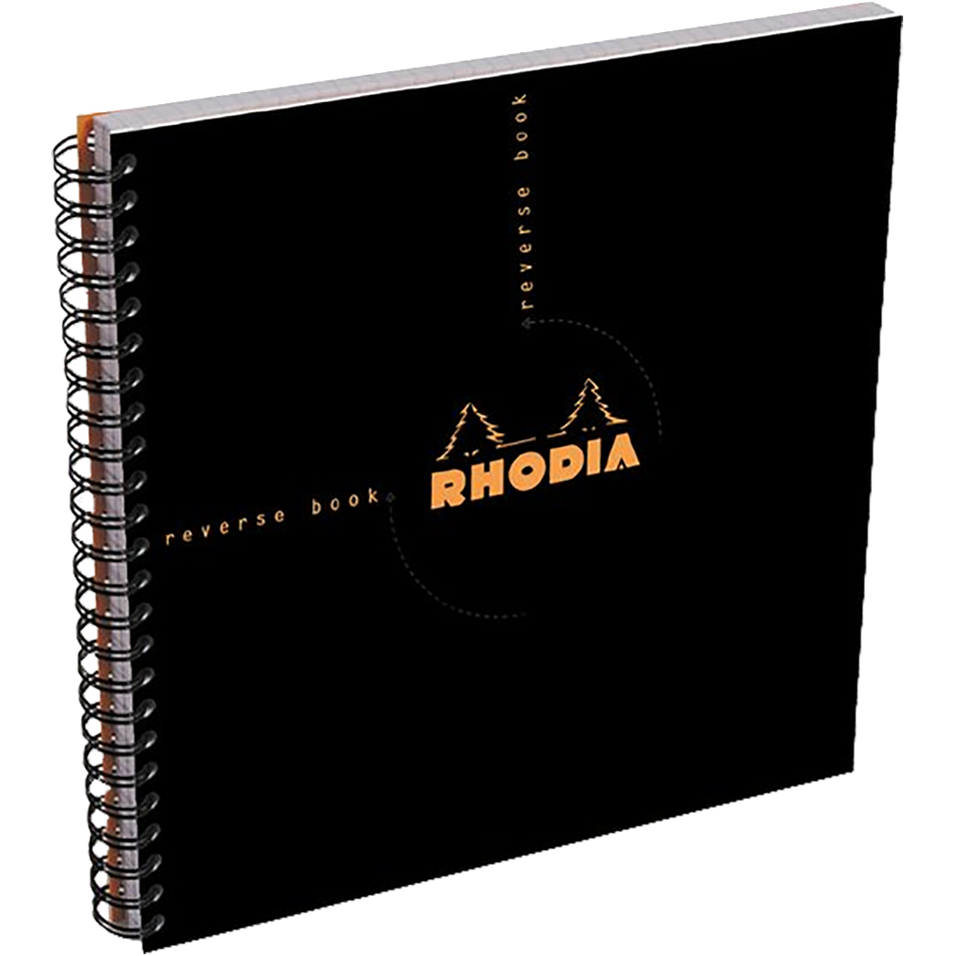 Rhodia Wirebound Black Reverse Book 8 1/4 x 8 1/4-Pen Boutique Ltd