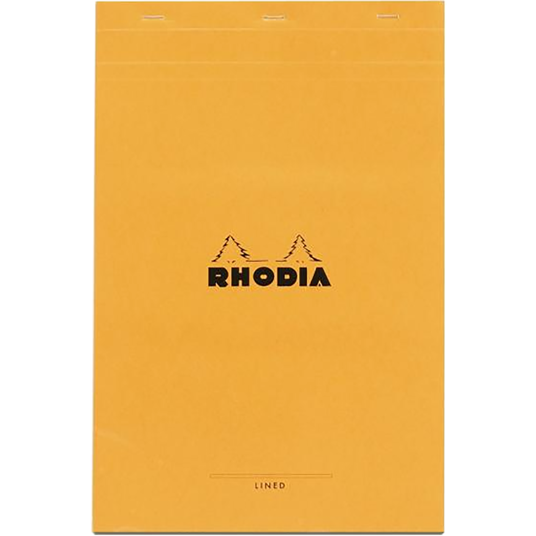 Rhodia Classic Notepads Top Staplebound 8 ¼ x 12 ½ Orange - Lined-Pen Boutique Ltd