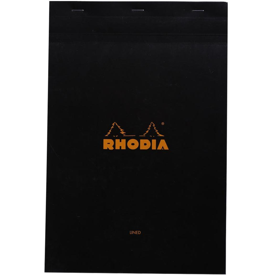 Rhodia Classic Notepads Top Staplebound 8 ¼ x 12 ½ Black - Lined-Pen Boutique Ltd