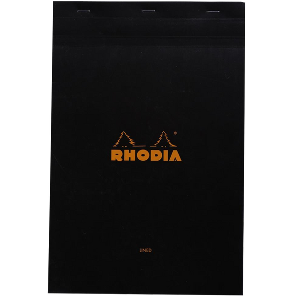 Rhodia Classic Notepads Top Staplebound 8 ¼ x 12 ½ Black - Lined-Pen Boutique Ltd