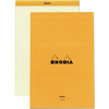 Rhodia Classic Notepads Top Staplebound 8 ¼ x 12 ½ Orange - Lined, Yellow Paper-Pen Boutique Ltd