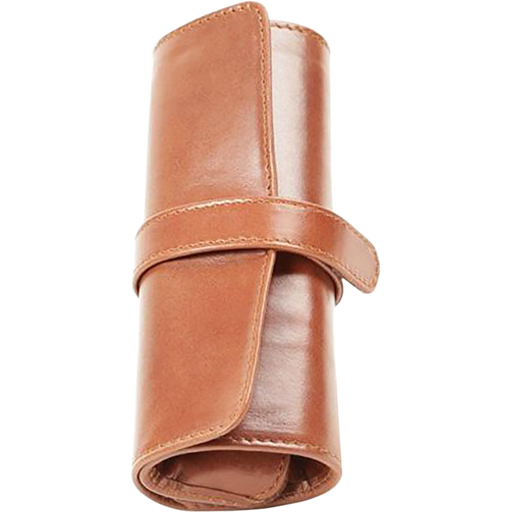 Aston Leather 5 Pen Roll Up Case - Cognac-Pen Boutique Ltd