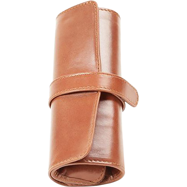 Aston Leather 5 Pen Roll Up Case - Cognac-Pen Boutique Ltd