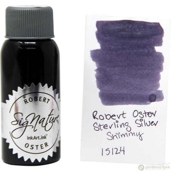 Robert Oster Shake'N'Shimmy Ink Bottle - Sterling Silver - 50ml-Pen Boutique Ltd