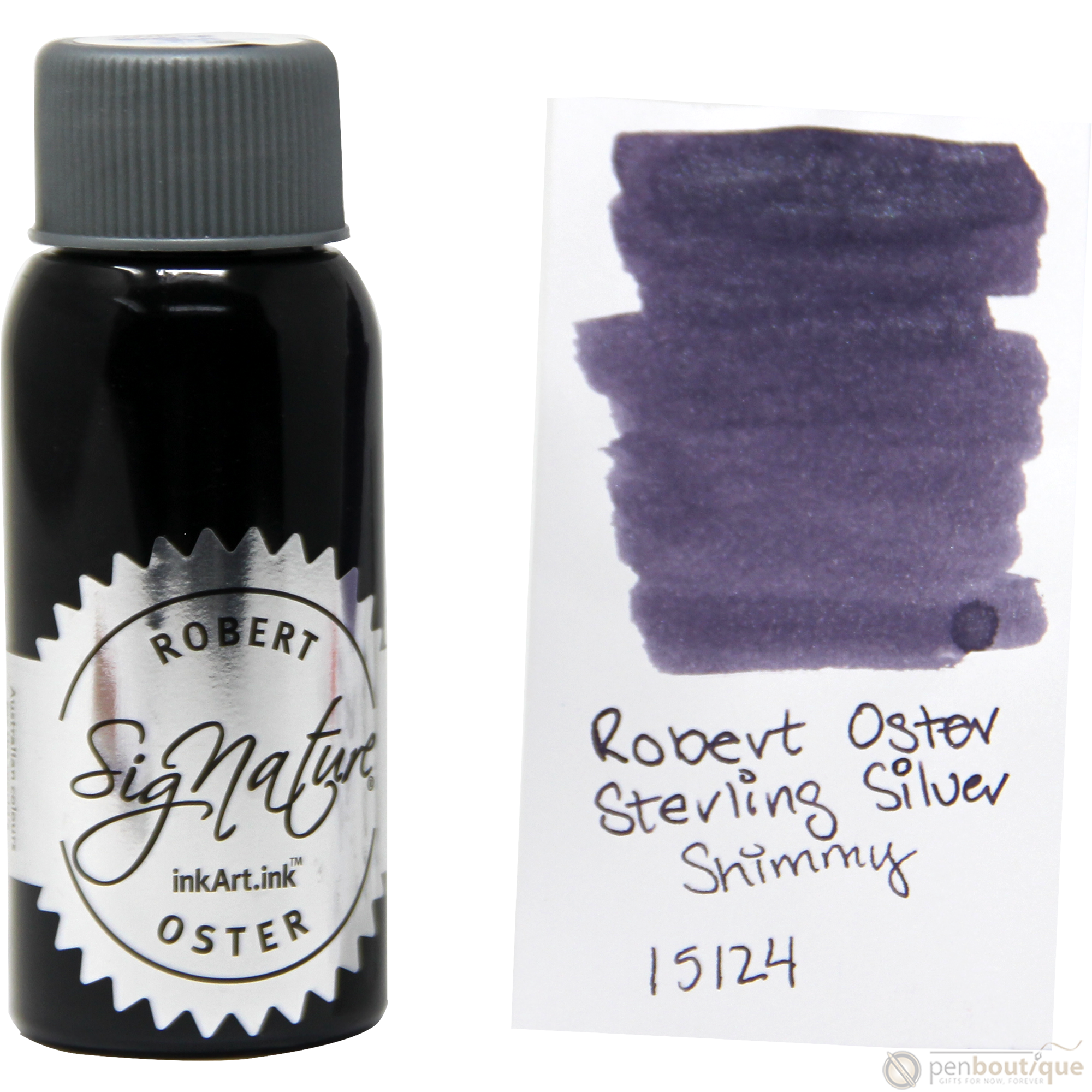 Robert Oster Shake'N'Shimmy Ink Bottle - Sterling Silver - 50ml-Pen Boutique Ltd