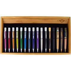 Retro 51 Bamboo 16-pen Tray with Cover-Pen Boutique Ltd